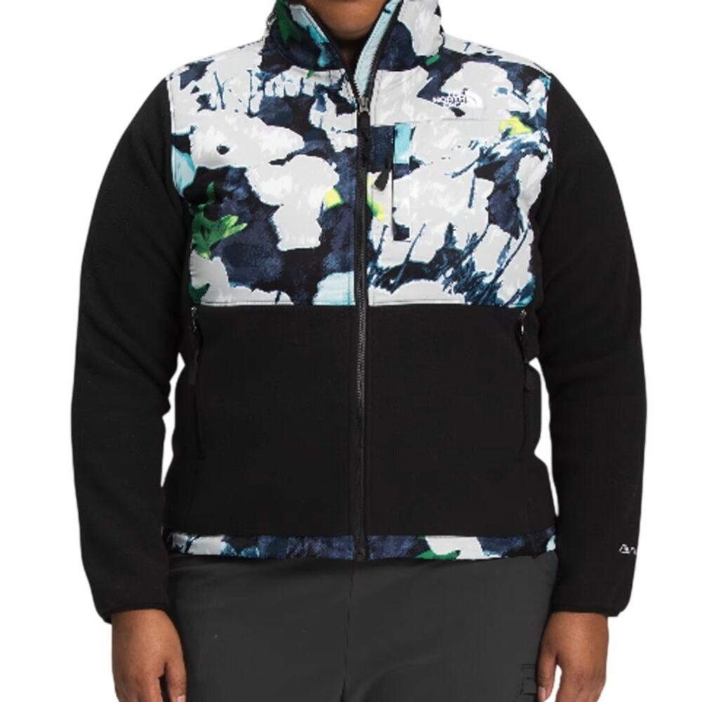 The North Face Women’s Plus Denali Jacket Smmt Navy Abstract Floral Print 3X